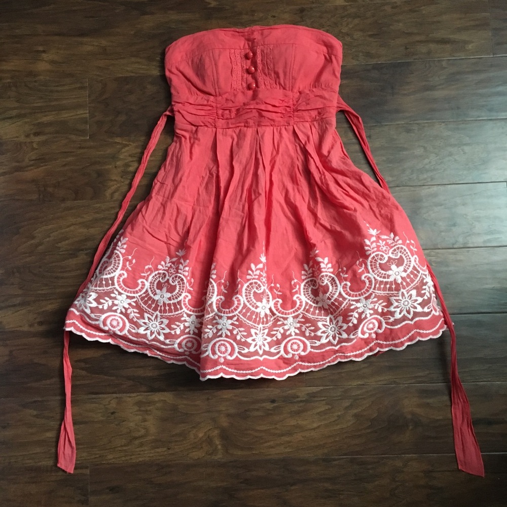 Rue21 coral strapless dress juniors size 3